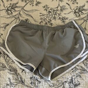 Varsity Girl’s Athletic Shorts - Gray with White Trim